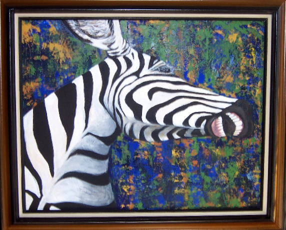 Painting Patterns of Zebra in Acrylics-DeHoff Arts- copy writes apply