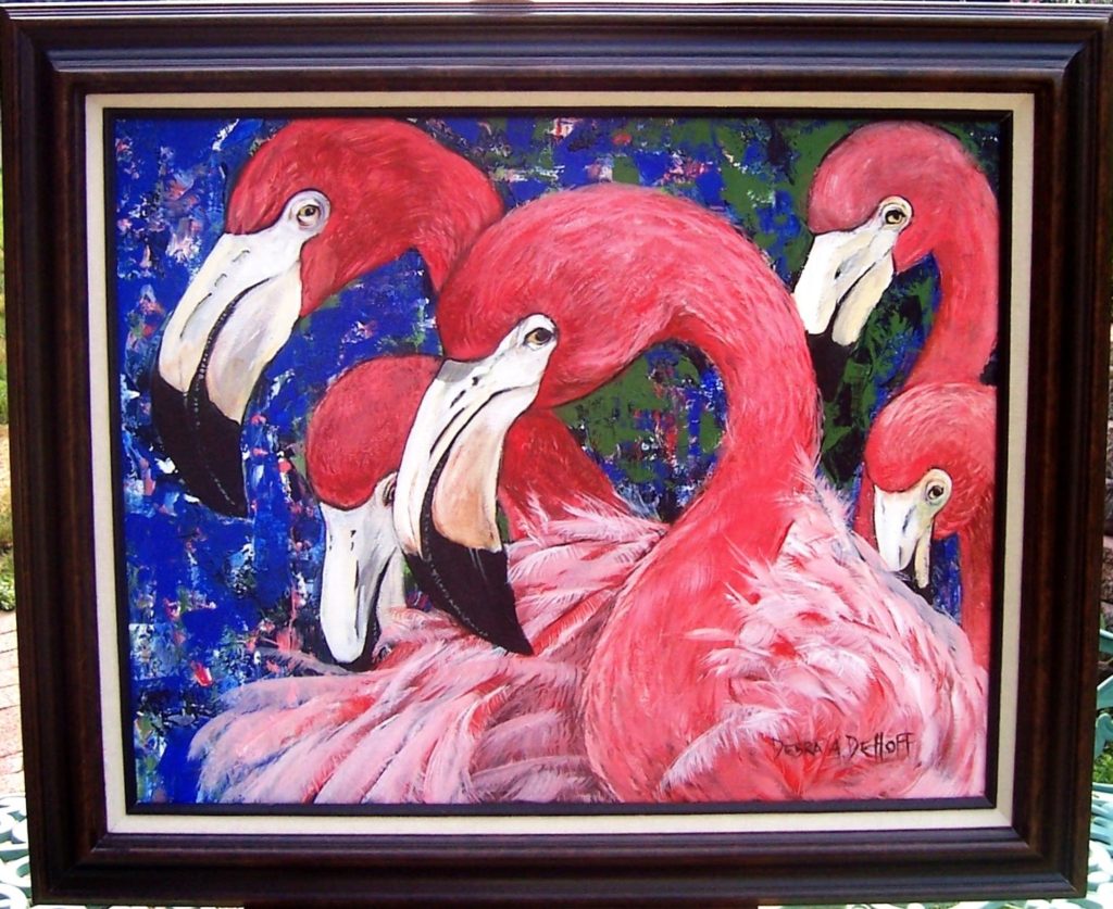 flamingo painting-DeHoff Arts- copy writes apply