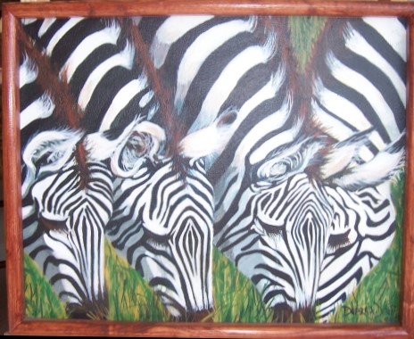 Painting Patterns of Zebra in Acrylics-DeHoff Arts- copy writes apply